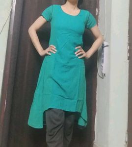 Sea Green A Line Kurta For Women