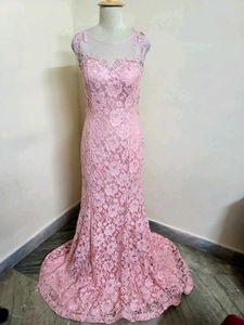 Pink Lace Formal Gown