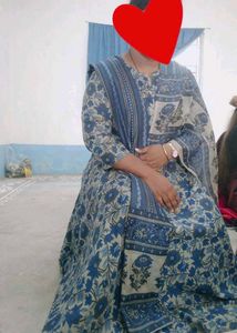 Blue Floral Print Dress