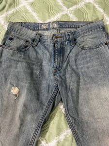 Blue Washed Ripped Denim