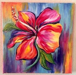 Colourful Hibiscus Painting