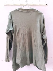 Women Full Sleeve Olive Green Shrug.