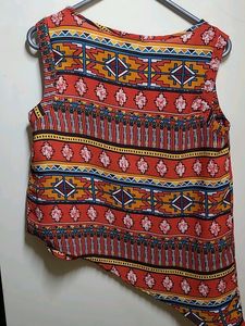 Tribal Print Sleeveless Top