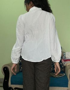 White Formal Shirt with Puff sleeves🤍