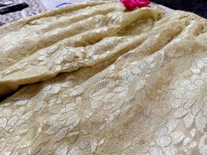 Blue Brocade Suit With Golden Plazzo