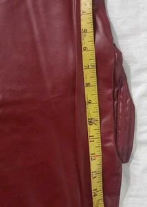 Burgundy Fox Leather Look Jacket