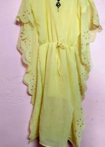 Yellow Ruffle Sleeve Top