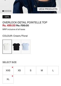H&amp;M OVERLOCK DETAILED POINTELLE TOP