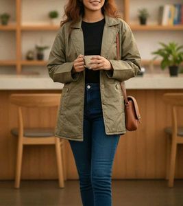 Olive Green Quilted Jacket
