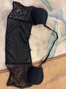 Black Lace Bustier Top