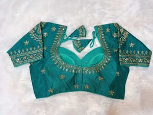 Teal Embroidered Blouse