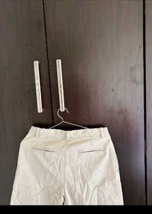 White Straight Fit Pant For Women