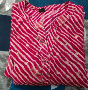 Striped Pink Kurti. plus size