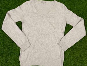Gray V-Neck Sweater