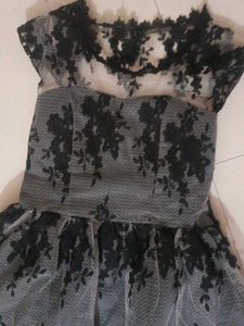 Grey &amp; Black Lace Dress