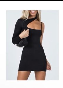 Asymmetrical Cutout Mini Dress