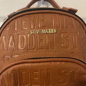 Steve Madden Embossed Brown Mini Backpack