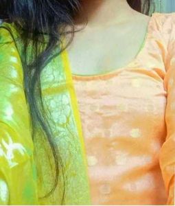 Elegant orange Kurta Set of banarasi silk