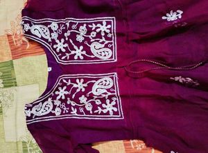 Embroidered Purple Tunic