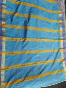 Yellow Blue Banarasi Saree