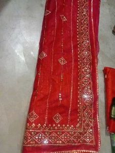 Red Embroidered saree