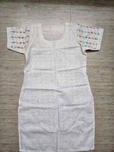 White Printed Tunic Cotton Top