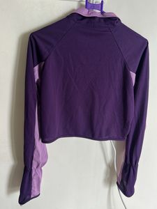 Purple Cropped Jacket for Gym &amp; Workout