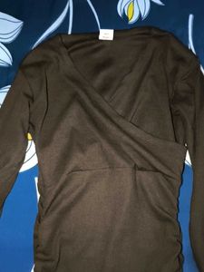 Brown Bodycon Long Sleeve Dress