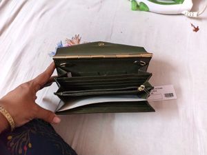 Olive Green Croc Clutch