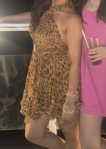 Leopard Print Halter Dress