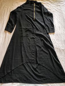 Solid A-line Asymmetrical Kurta with Front Slit