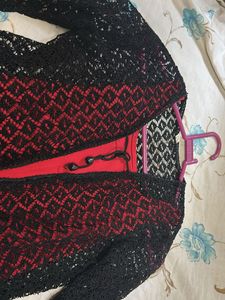 Black Crochet Shrug