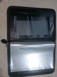 Black Leather Portfolio Case - Fools cape Size