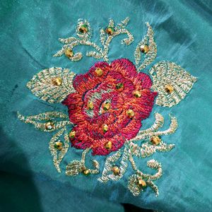 🦚Elegant Teal Saree🦚