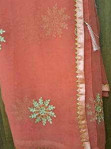 Party Wear Light Weight Saree With Gota Border