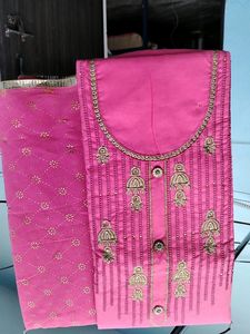 Unstitched 3pcs Partywear Suit