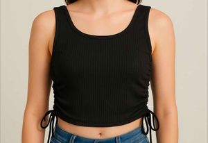Black Ribbed Tank Top