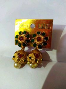 covering earing with Kundhan Stones..