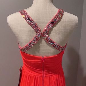 City Triangles Prom Dress Bright Pink Beaded Gown