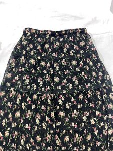 Flared Skirt With Floral Details