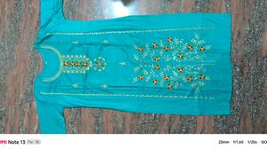 Teal Embroidered Kurti Size Xl