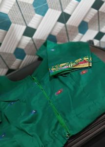 Green Embroidered Blouse