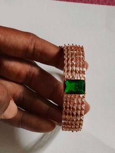 Rose Gold &amp; Emerald stone  Bracelet