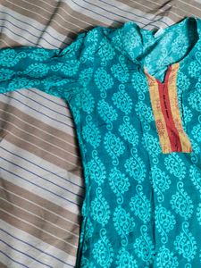 Teal Printed Kurti