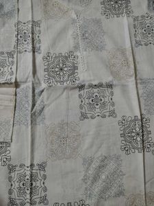 White Printed Kurta Short Size M ,S