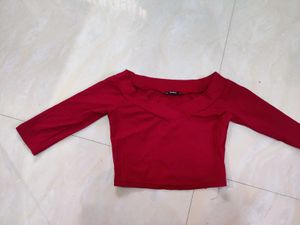 Maroon Skirt And Top Set