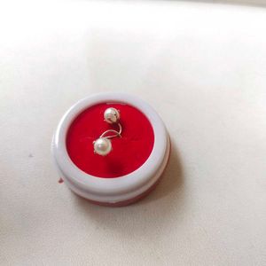 925 Pure Silver Pearl Nose And Ear Earings 1 Pair
