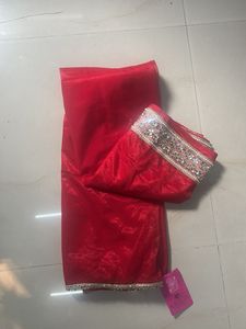Red Embellished Saree
