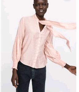 Zara Tie-Neck Blouse
