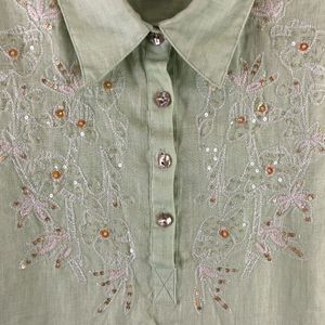 Pour Elle Imported Elegant Embroidered Shirt Top